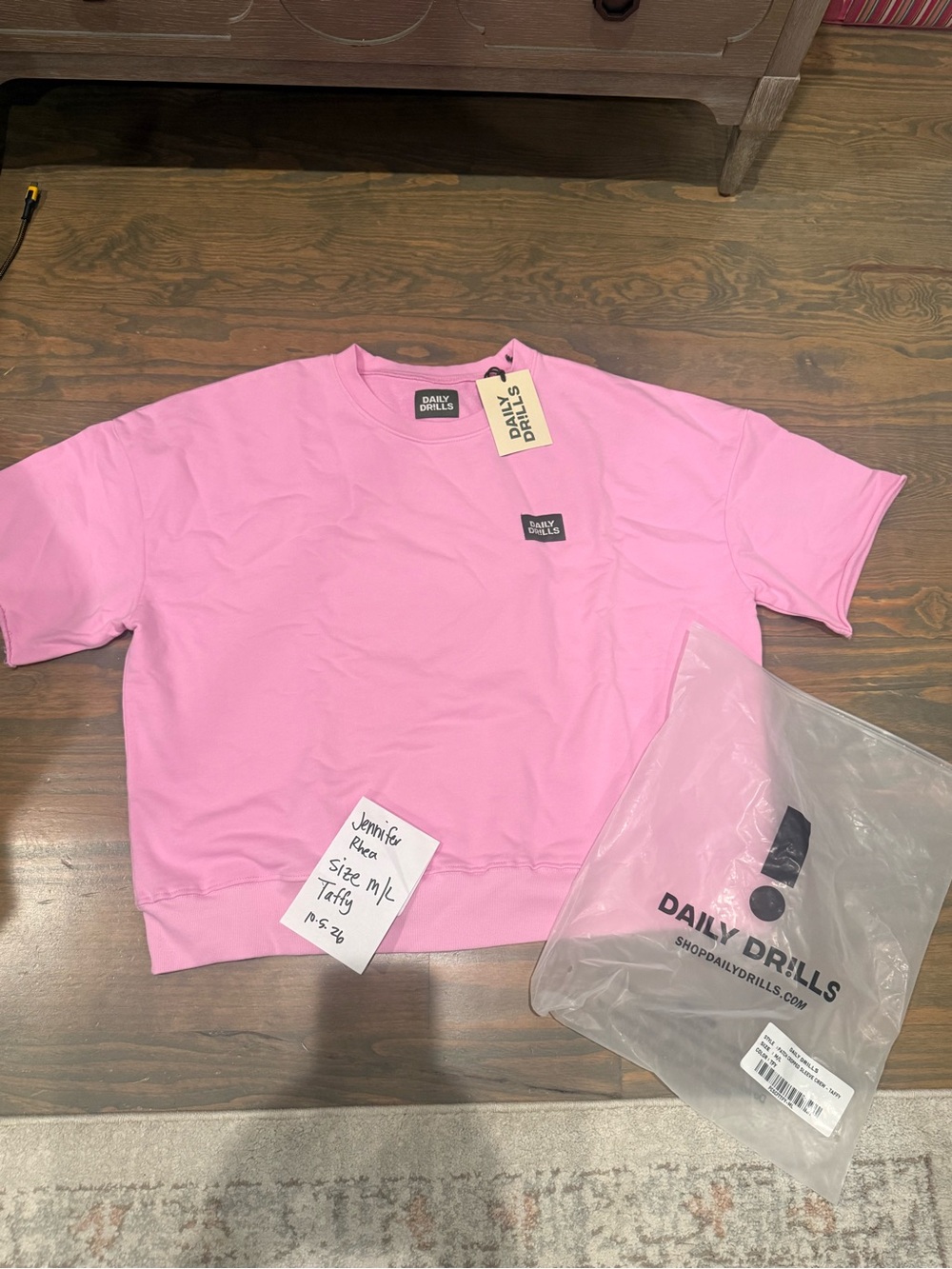 Daily Drills Taffy Pink Short Sleeve Crew Sweatshirt